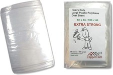 Image of Extra Strong 4m x 5m Heavy Duty Large Plastic Polythene Dust Sheet 13ft x 16ft P