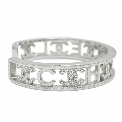 CHANEL CC Logos Rhinestone Bangle Bracelet6.3
