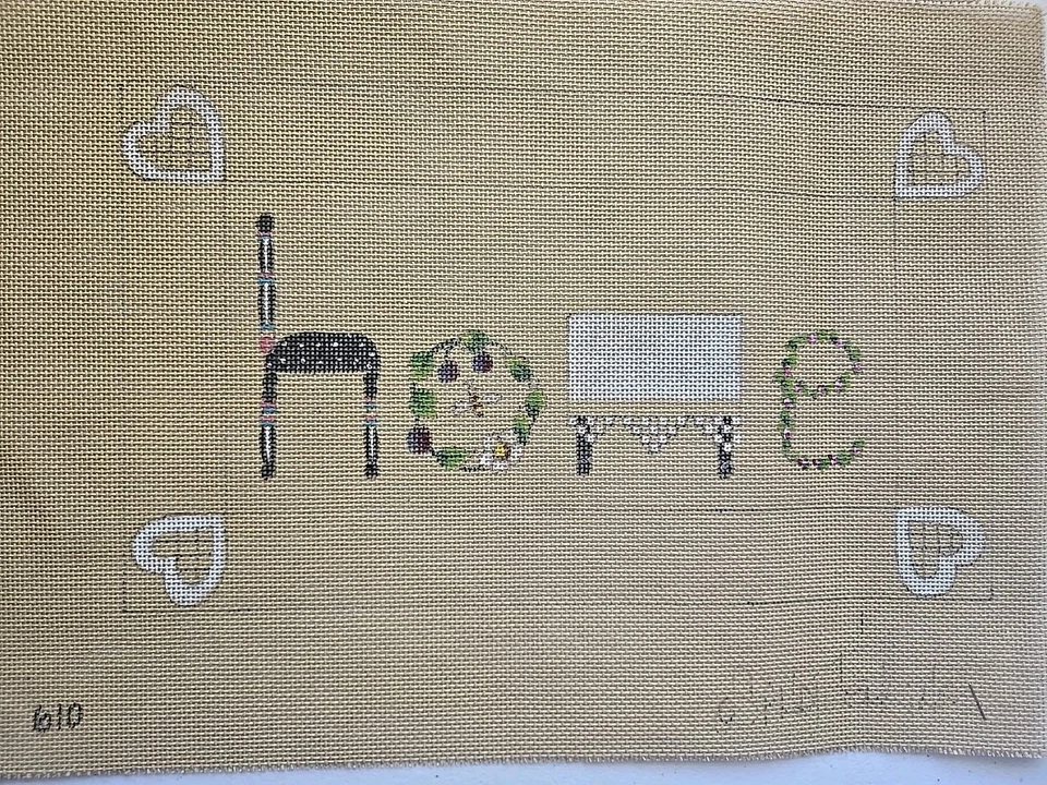 Needlepoint Sandy Jenkins assinado e numerado pintado à mão CASA - Imagem 2 de 4