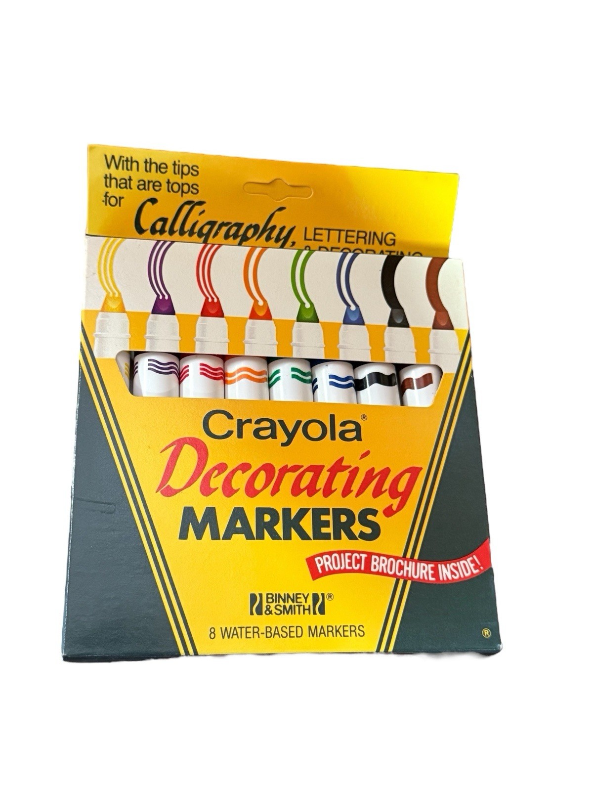 Vintage 1983 Crayola Decorating Marker Calligraphy Lettering Washable 8 Pack NOS