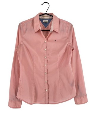 TOMMY HILFIGER Solid Pink Shirt Casual Formal Women Size S