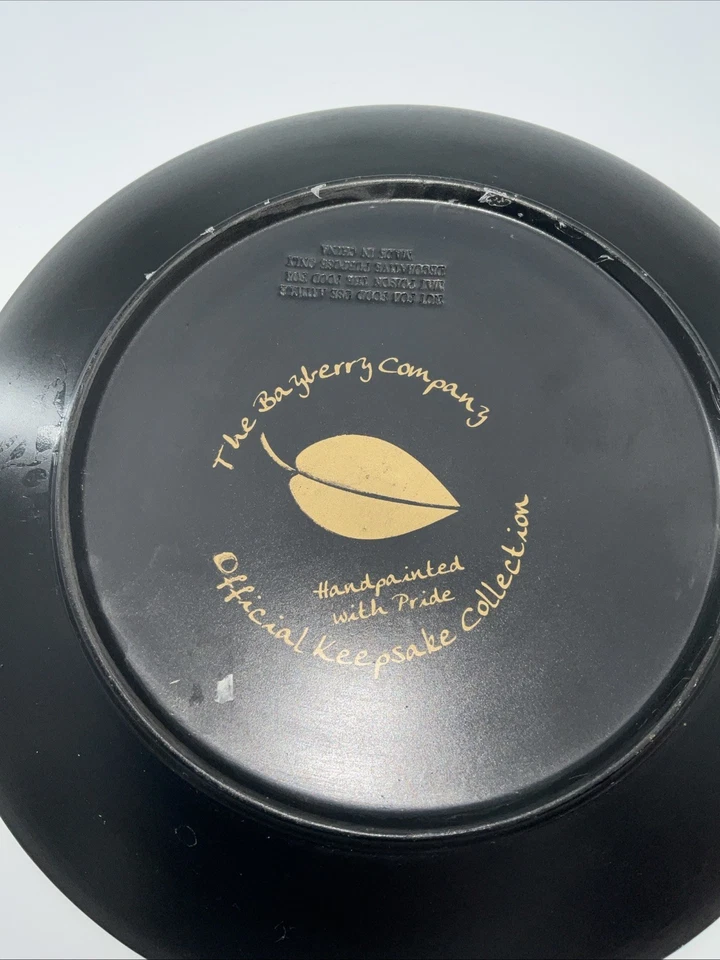 Vtg Pat Fischer Primitive Folk Art Hand Painted Plate Farmhouse Scene Signed - Image 4 of 4