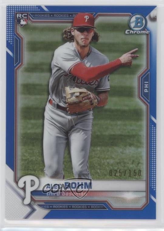 2021 Bowman Chrome Blue Refractor 25/150 Alec Bohm #94 02b5