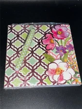 Lady Jayne LTD Vintage Floral Note Pad With Pen 75 Sheets 6"x6" NEW