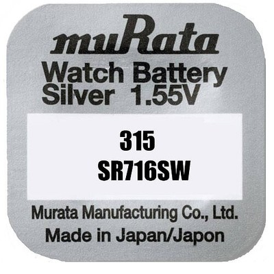 4 x Murata eh. Sony 315 SR716SW SR67 Uhren Batterie Knopfzelle Silberoxid 1,55V