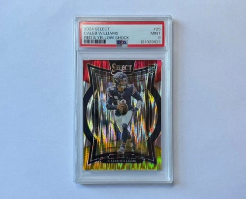 2024 Select Caleb Williams Concourse RC Red and Yellow Prizm Shock PSA 9 Mint