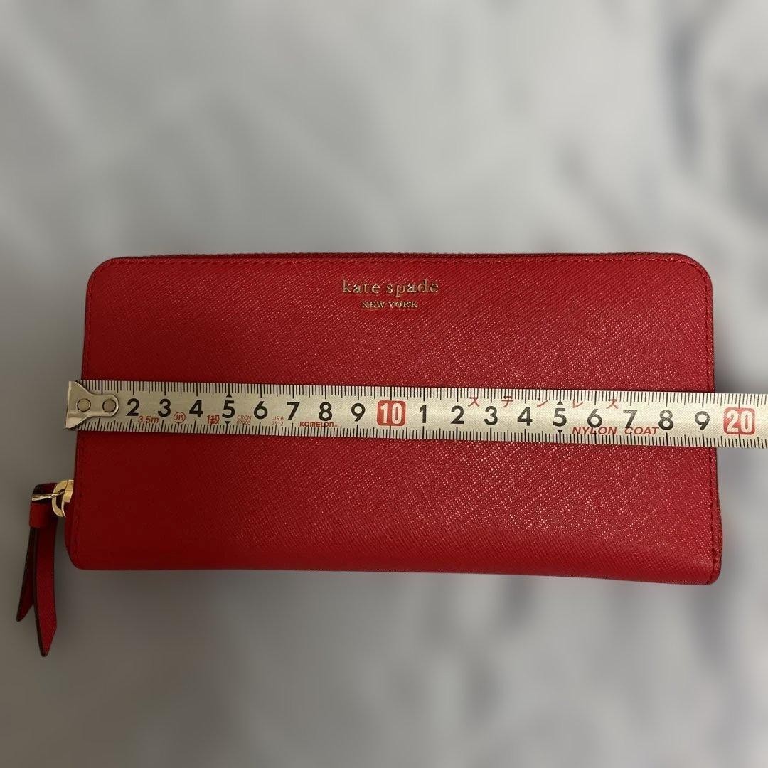 KATE SPADE Long Wallet Red Leather Mint Condition with Box thumbnail 2