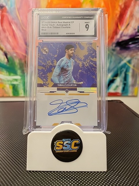 Thibaut Courtois 2025 Daka Real Madrid Stellar Vault Auto On Card Blue /5 CGC 9