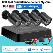 NEW 8CH 5MP Lite DVR 1080P Outdoor CCTV Security Camera System Kit Night Vision