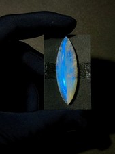 Rainbow Moonstone Cabochon, Blue Fire Moonstone, 14x36mm, Jewelry Making Stone