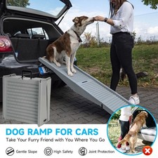 59'' Pet Dog Ramp For Car Pet Dog Stairs Steps Ladder Travel Foldable Portable