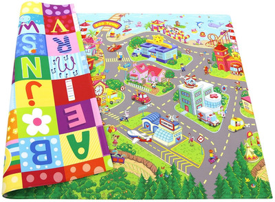 Baby Care Play Mat (Large, Playful - Zoo Town) 82'' X 55'' Original One-Piece Re
