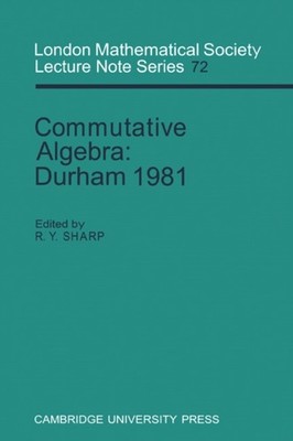 Sharp - Commutative Algebra  Durham 1981 - New paperback or softback - X555z