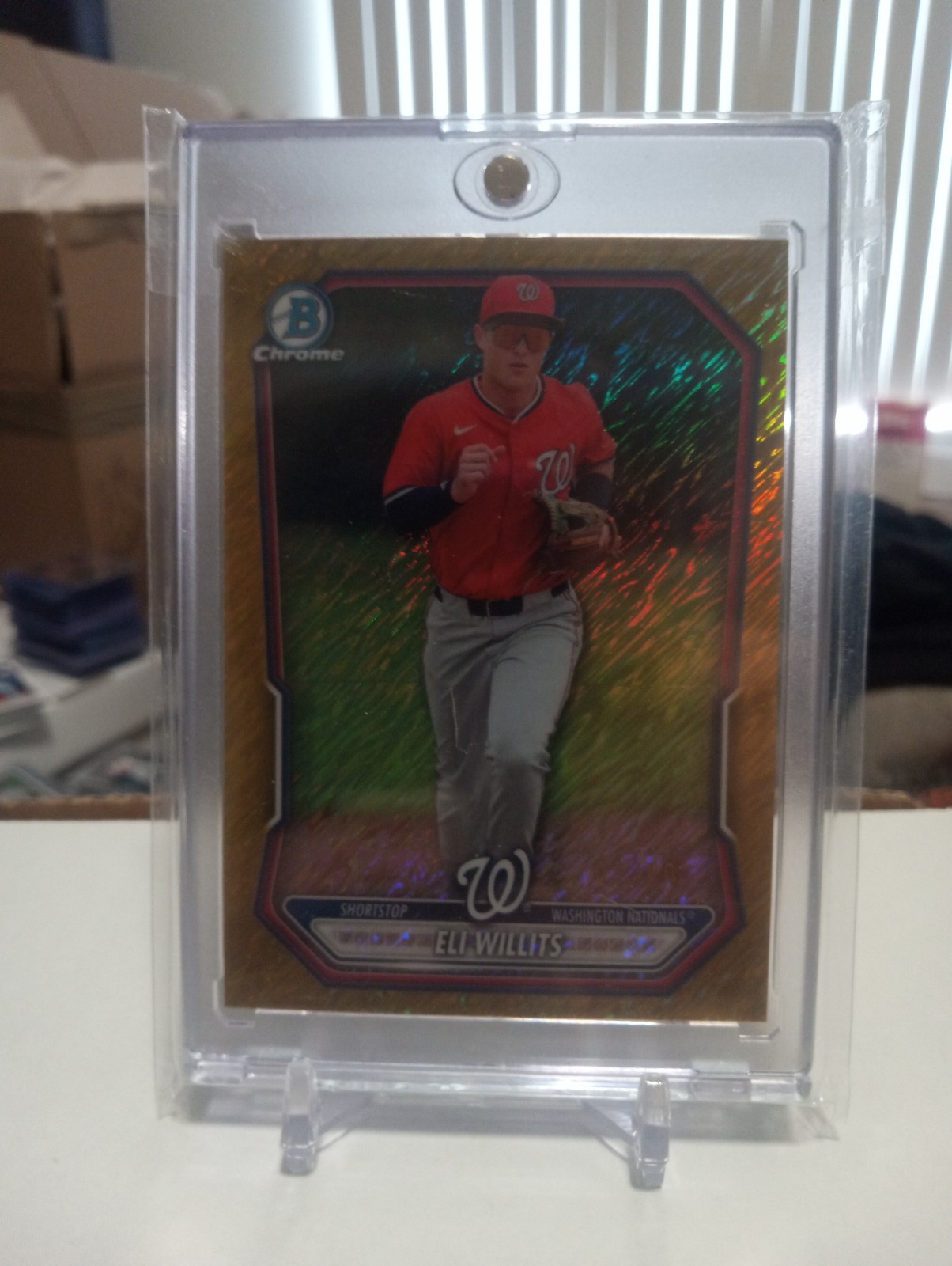 2025 Bowman Draft - Chrome Prospect Autographs Eli Willits #CPA-EW Gold Shimmer