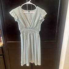 SHEIN Green And White Striped Sundress Size Large