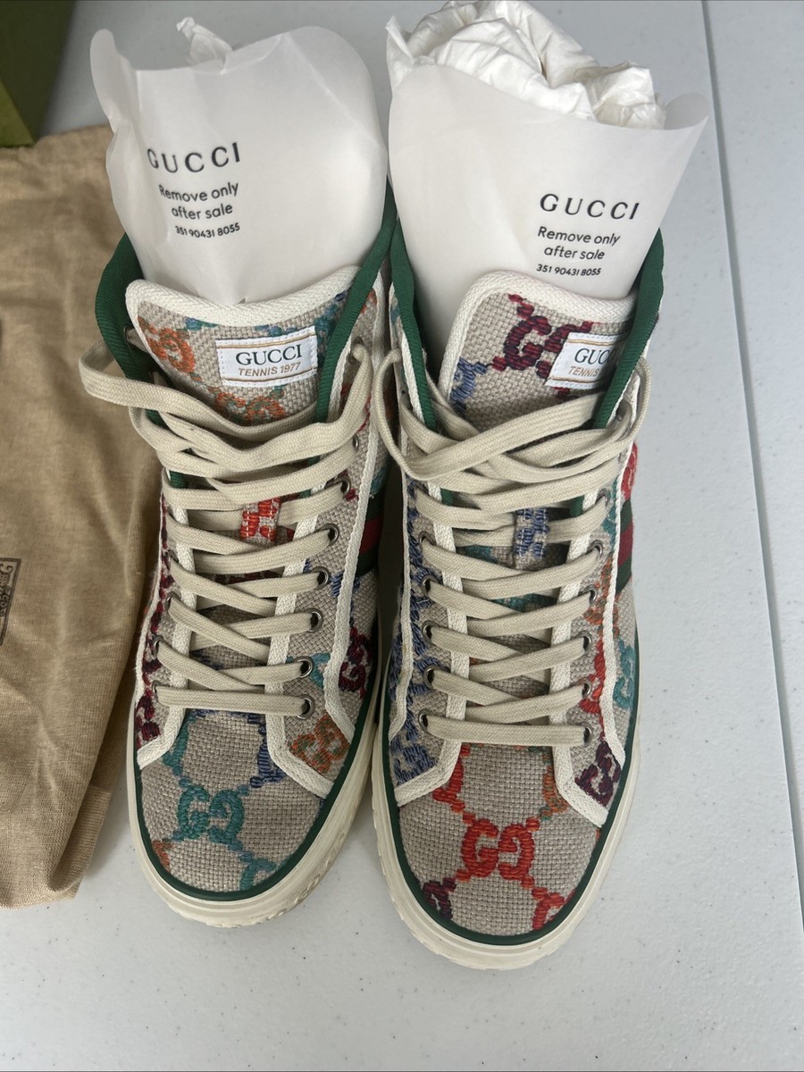 Gg Logo Multicolor Gucci Mens Fabric Shoes Size