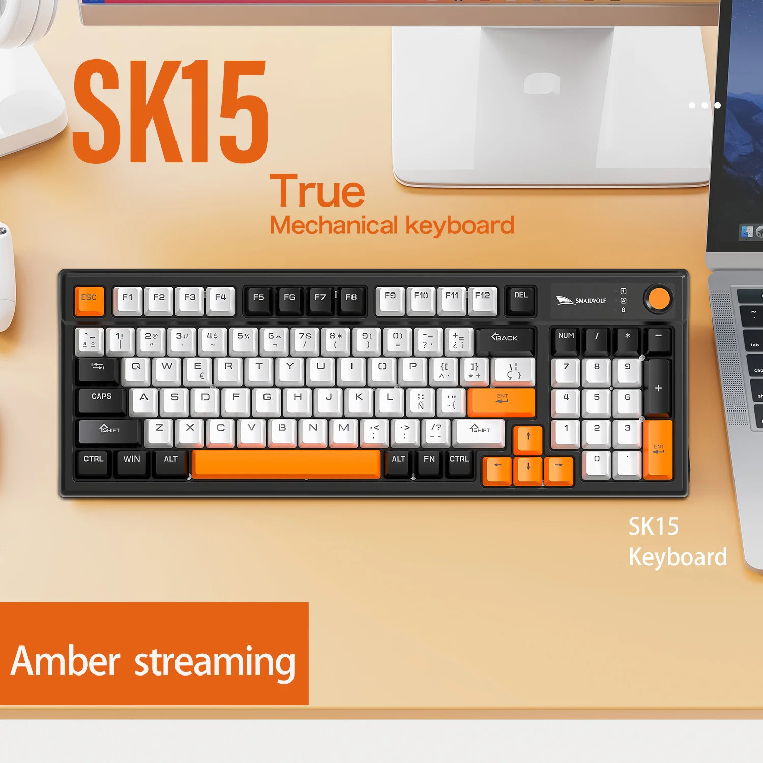 SMAILWOLF SK15 Mechanical Gaming Keyboard Wired Spanish Layo