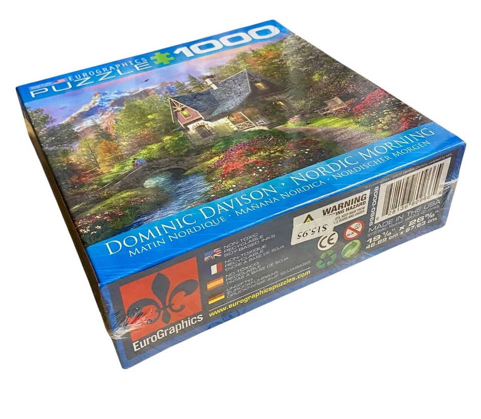 New Sealed Eurographic Jig Saw Puzzle Nordic Morning 1000 pcs Europe Chalet - Image 3 of 4