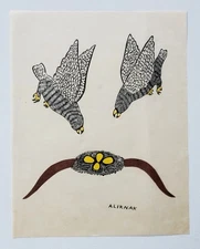 Peter Aliknak Inuit Stone Cut Print #2 - Holman Northwest Territories Canada