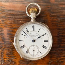 BRITISH-MADE WALTHAM MODEL 1884 RIVERSIDE POCKET WATCH IN SOLID SILVER