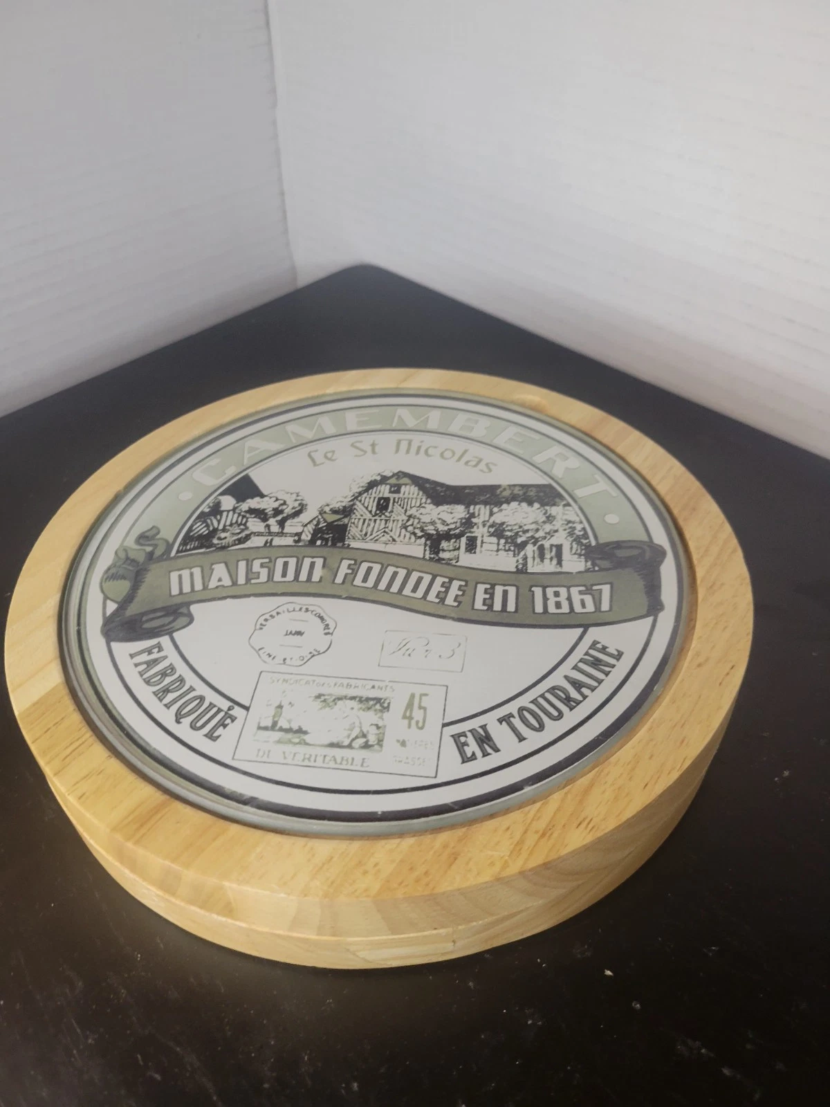 Wood And Glass Cutting Board With Knife And Forks