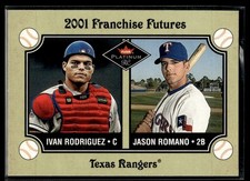2001 Fleer Platinum Ivan Rodriguez/Jason Romano Texas Rangers #462