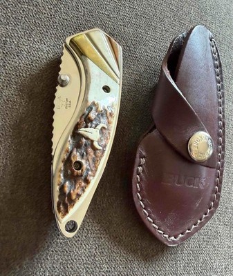BUCK CUSTOM 271 ELK STAG, 3 TONE BOLSTER UNUSED