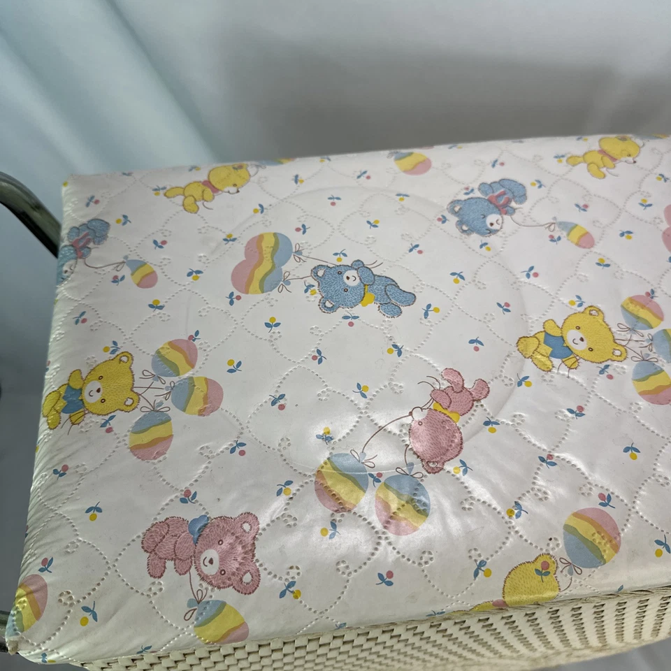 Mid Century Wicker Nursery Clothes Hamper  Badger Basket Full Of Vtg Clothing - Image 3 of 4