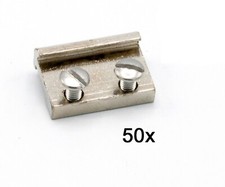 50x Schraubschienenverbinder vernickelt 15 mm für Gleise Spur-G Garteneisenbahn