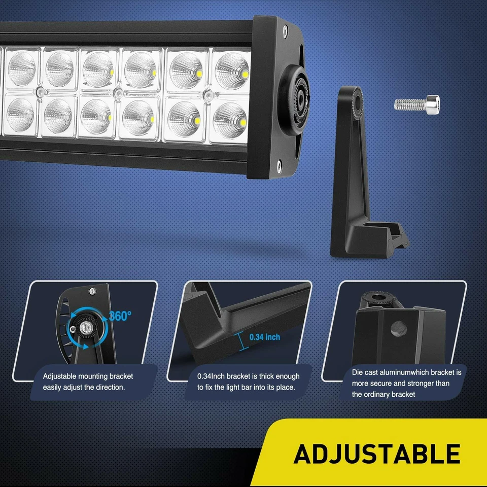 NILIGHT Dual Row LED Light Bar 52" 42" 32" 22" Spot Flood for Truck Boat ATV 4WD — 第 4/4 张图片