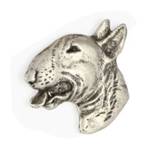 Bull Terrier, Bullterrier II  - Versilberte Hundebrosche, elegante Anstecknadel,