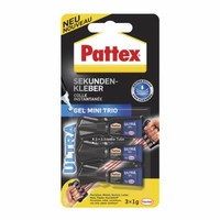 Pattex Sekundenkleber Ultra Gel Mini Trio 3X1G Extra Stark FüR Gummi Leder