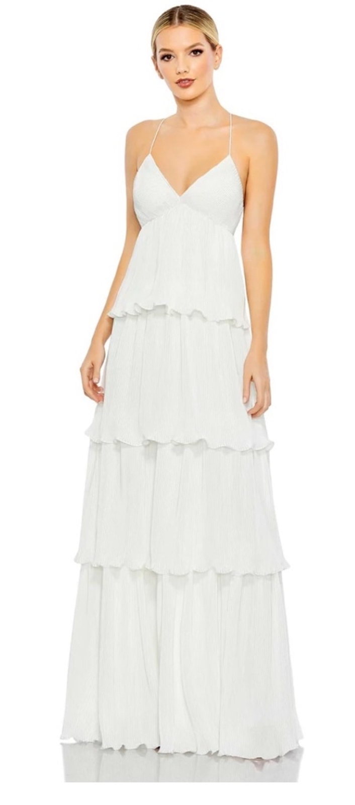 Women's Mac Duggal Maxi Dress, Size 0, White