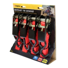 Allied 42454 4 Piece 10' Ratchet Tie Down Set with Rubberized Grip, 1,000-lb