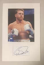 Canelo Alvarez matted signed index card with photo 11x17 #1 Mexican prof boxer