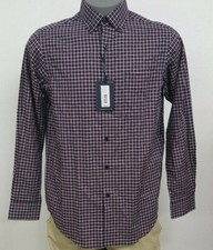Hart Schaffner Marx Navy Red Plaid L/S Men's Shirt NWT 98.50 Choose Size