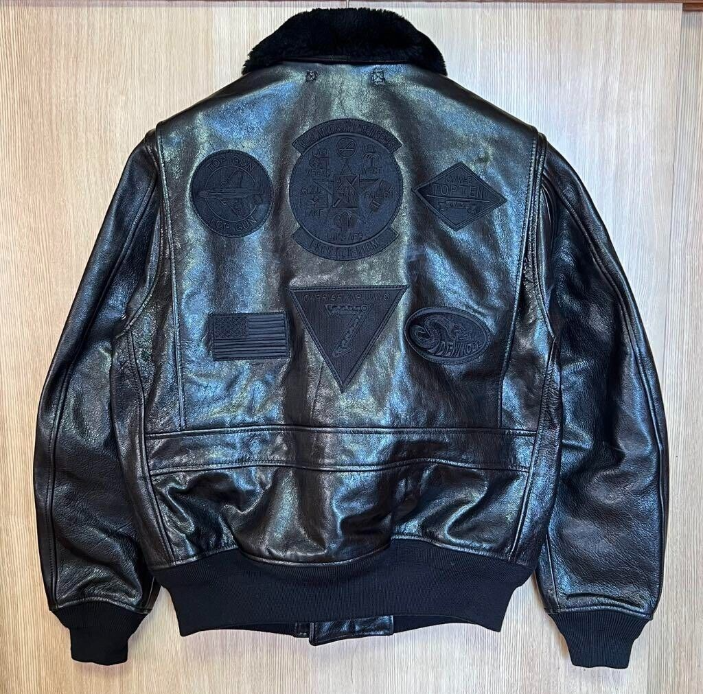 AVIREX G-1 Leather Flight Jacket Men's Size 40 Goatskin Black