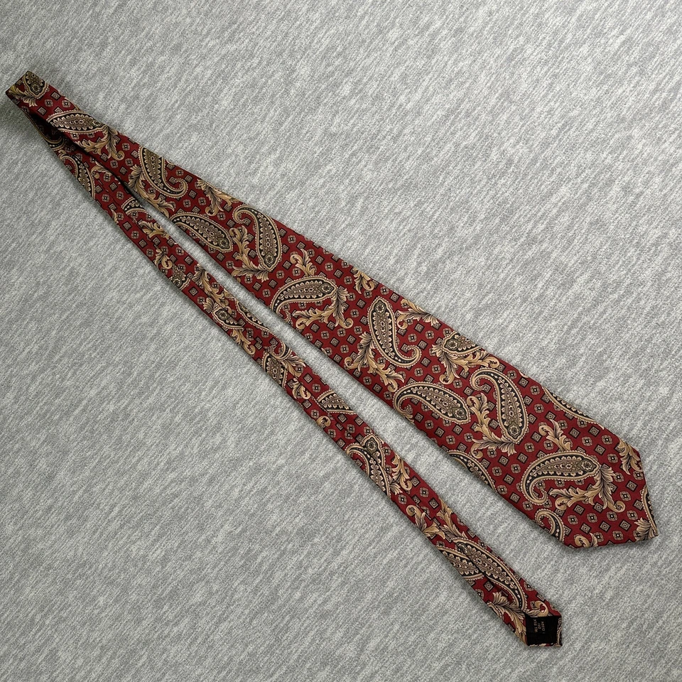 Lote de 4 corbatas ETIENNE AIGNER 100 % seda 56-57x3,75 hechas en EE. UU. cachemir dinero antiguo Foto 4 de 4