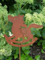 Edelrost Gartenstecker Schaukelpferd Winter Rankstab Rost Gartendeko Deko Garten
