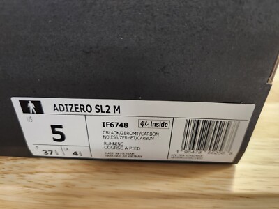 Adidas Adizero SL2 Black White Shoes- size 5 Men. New In Box  display picture 3