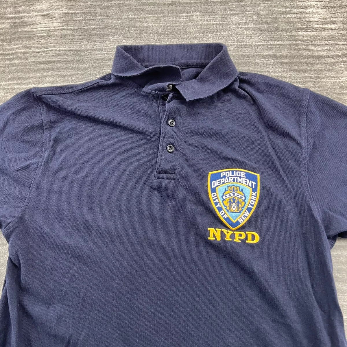 NYPD Polo Shirt Size L Youth New York Police Department Blue T