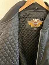 Harley Davidson Jacket Mens Sz L, Black Bomber Nylon