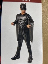 NEW Batman Halloween Costume Kids Boys Youth Medium DC Padded Jumpsuit Cape Mask