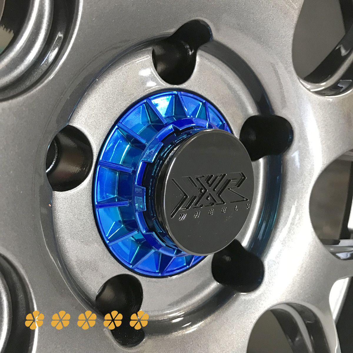XXR Wheels Center Lock Looks Caps Blue 31XR85ABBL 527D 530D 527F