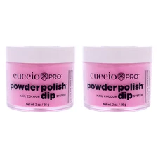 Cuccio Pro Powder Polish Nail Colour Dip System-Bright Neon Pink-0.5oz-Pack of 2