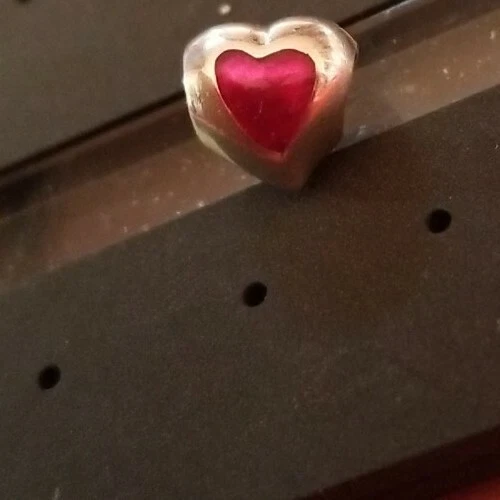 Nuevo Chamilia Bead Heart Plata de Ley 925 Rosa LOTE A9 Foto 2 de 4