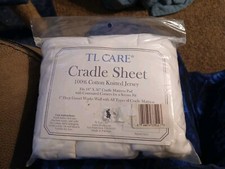 TL Care white fitted Cradle Sheet Cotton Knitted Jersey 18" x 36"