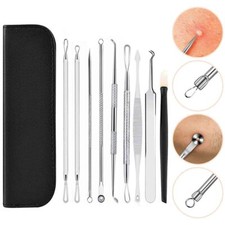 9 Pcs Pimple Remover Tool Kit 16 Heads, Comedone Acne Spot Blackhead Extractor