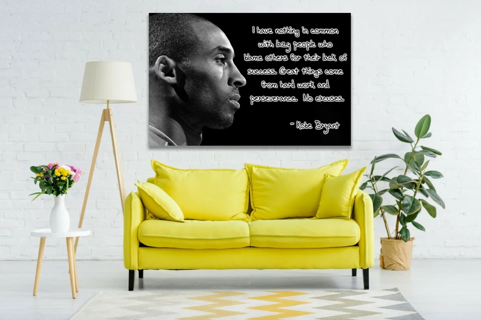 Kobe Bryant Quote Black and White Sport Paints Canvas Print Art Decor Wall - Image 4 of 4