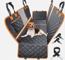 Dog Car Seat Cover  Hard Bottom Pet Car Back Seat Extender Hammock Waterproof